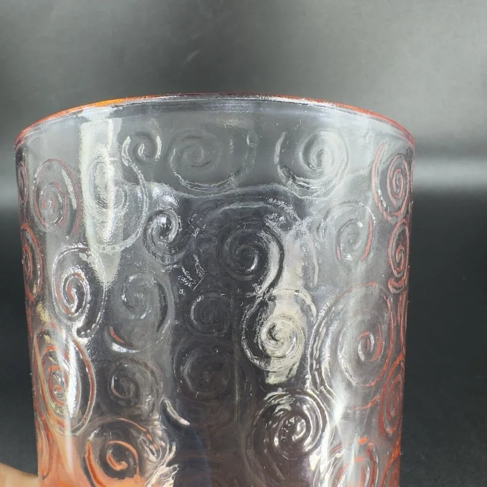 Libby Pink Galaxy Glasses Atomic Drinking Glasses Highball Tumbler Set 2 Vintage